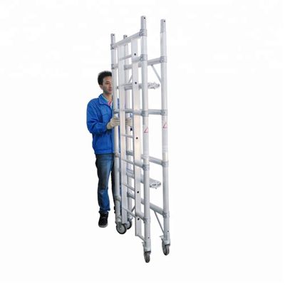 Menara Scaffold Aluminium Mobile Menara Scaffold Lipat Dengan Ketinggian Scaffold 4M