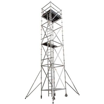 Harga yang bagus Ring Lock Access Mobile Aluminium Tower Scaffold Tinggi 2-40m Dengan Komponen Kurang on line
