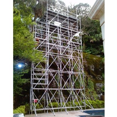 Harga yang bagus Leader Aluminium Modular Scaffold Tower 2-40m Tinggi Ringlock Tangga Scaffold Tower Dengan Tangga on line