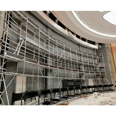 Harga yang bagus Aluminium Alloy Mobile Scaffold Tower 200kg/sqm Dengan Disk-Lock Pin Lock Struktur Bulat on line