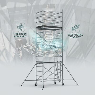 Harga yang bagus Menara Perancah Aluminium Lebar Ganda 1,35m 450kg Platform Tugas Berat Sistem Akses Konstruksi Kelas Industri CE on line