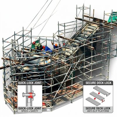 Harga yang bagus Menara Perancah Aluminium Tiga Platform Bertingkat Tiga Dek Kerja Independen untuk Akses Kru Bersamaan on line