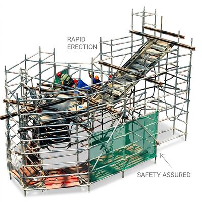 Harga yang bagus Gedung Scaffold Aluminium yang Stabilisasi 300 Persen Ekspansi Jejak untuk Ketinggian Kerja 24m EN12810 on line